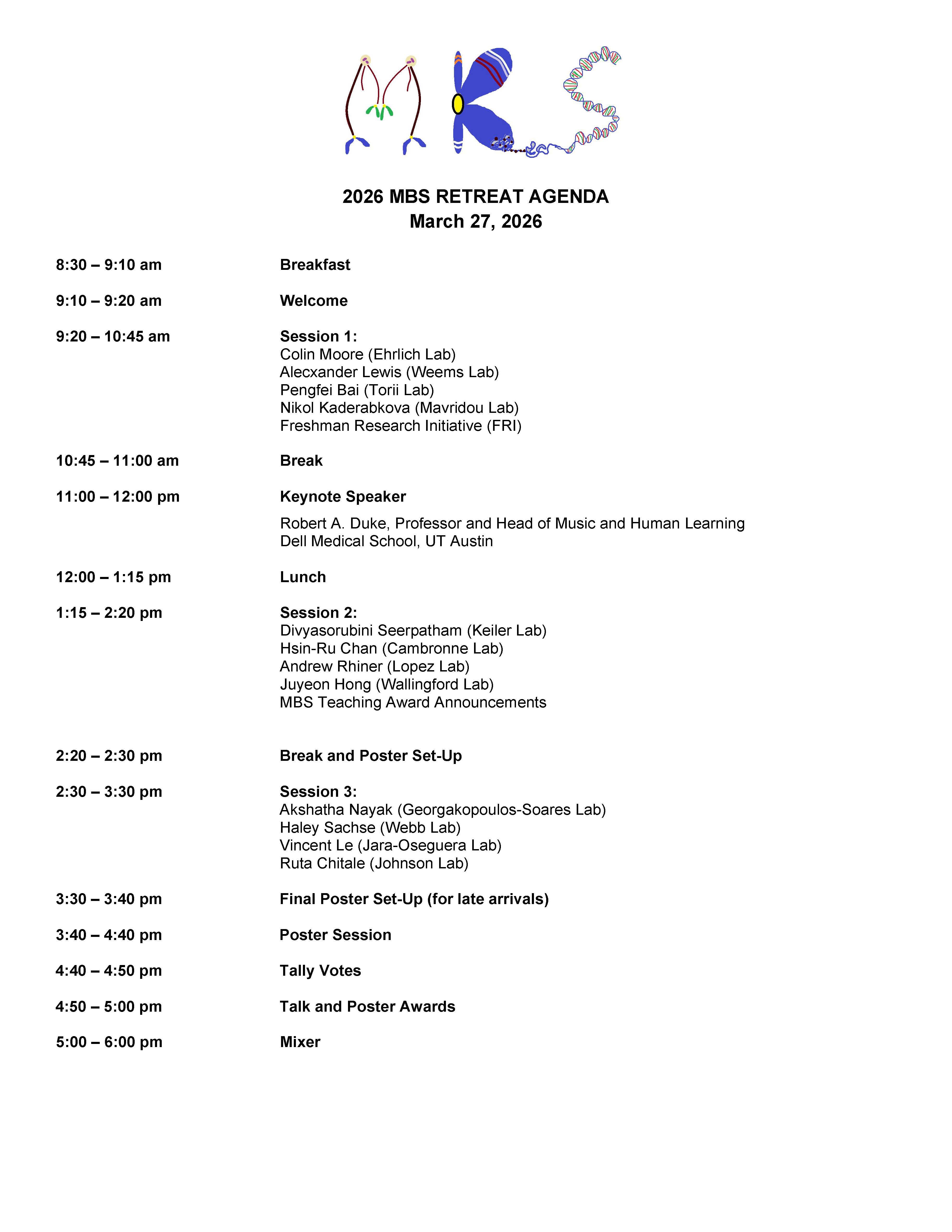 MBS Retreat Schedule