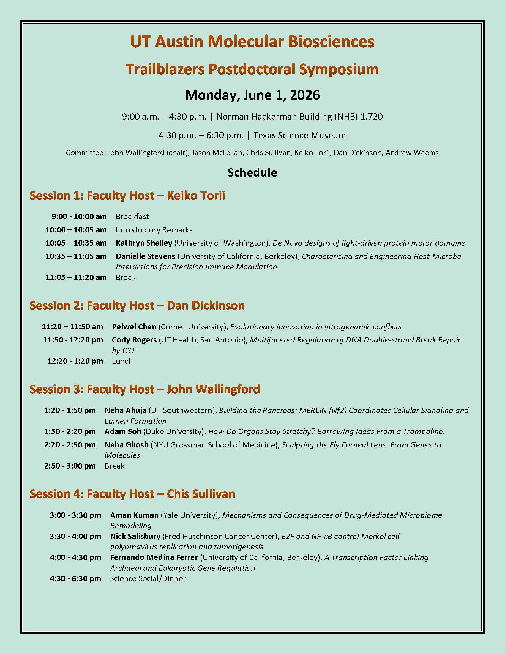 MBS Symposium Agenda