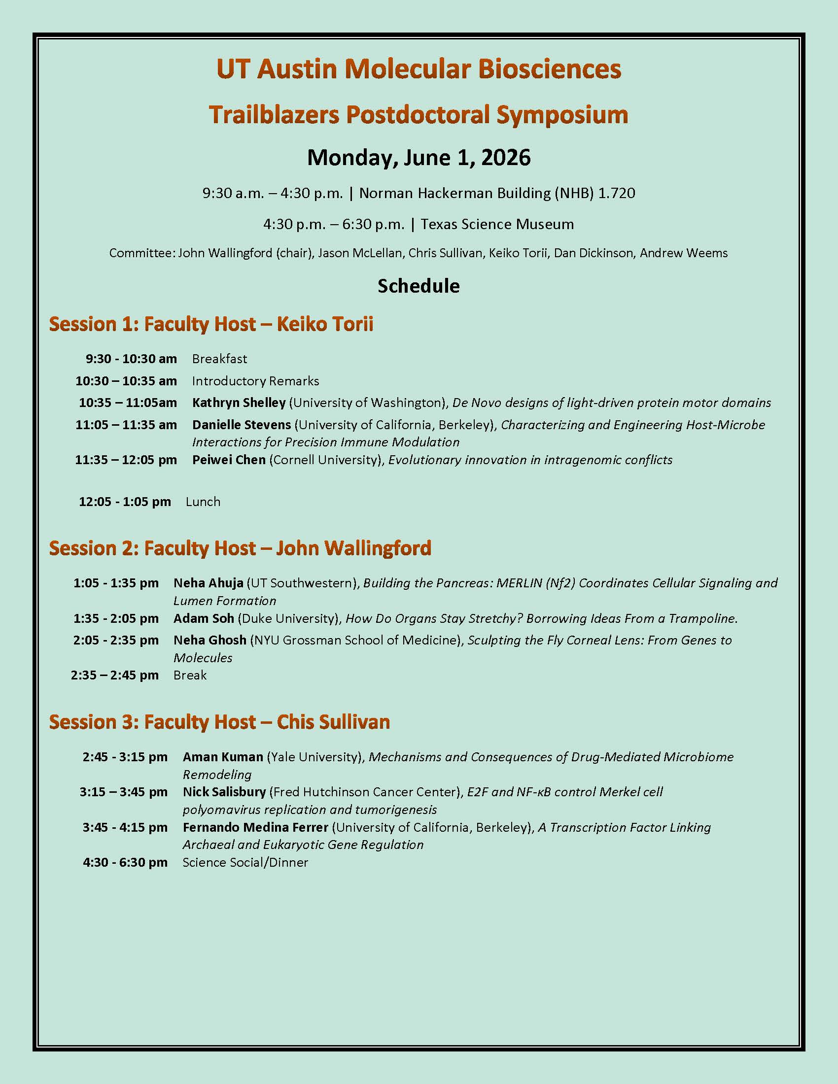 MBS Symposium Agenda